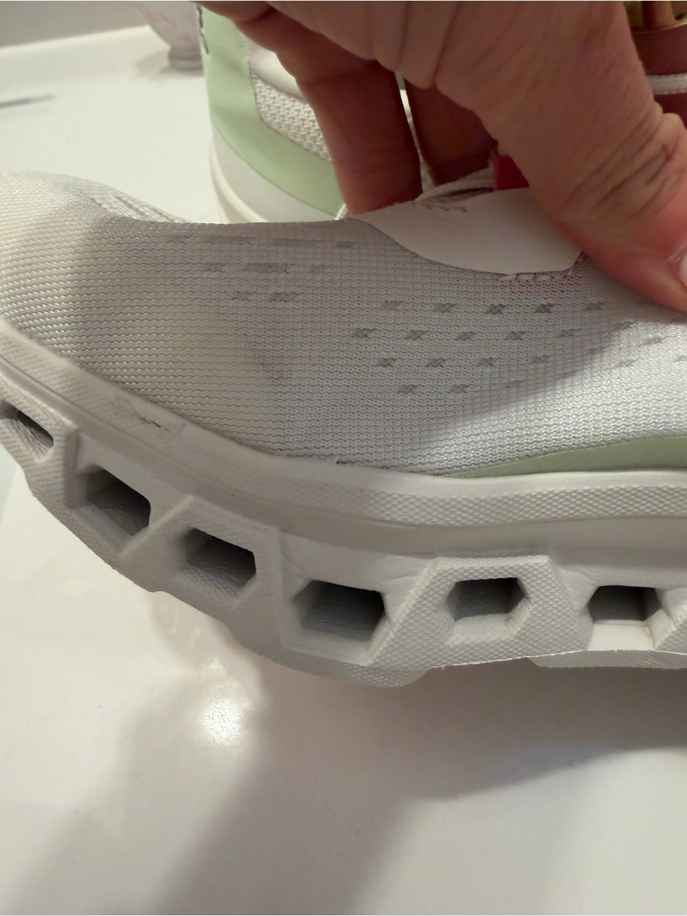 On Cloudmonster White Mint Pink Running Shoes Women’s 9 EU 40.5 - Picture 4 of 10
